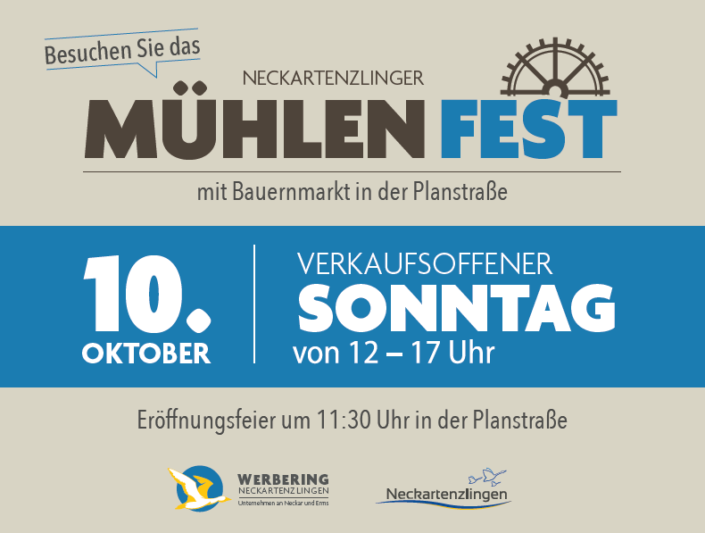 Mühlen Fest – Neckartenzlingen 10 OKTOBER 2021